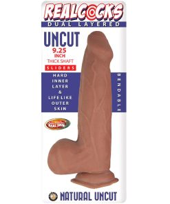 Realcocks Dual Layered Uncut Slider Thick Shaft 9.25 In. Brown
