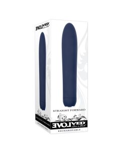 Evolved Straight Forward Rechargeable Sli Mline Vibrator Blue