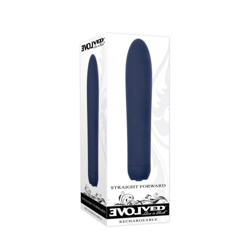 Evolved Straight Forward Rechargeable Sli Mline Vibrator Blue