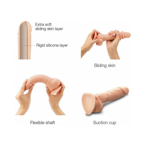 Strap-On-Me Realistic Collection Sliding Skin Dual-Density Silicone Dildo Vanilla S - Image 2