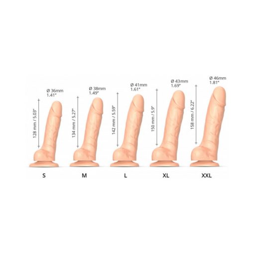 Strap-On-Me Realistic Collection Sliding Skin Dual-Density Silicone Dildo Vanilla S - Image 4
