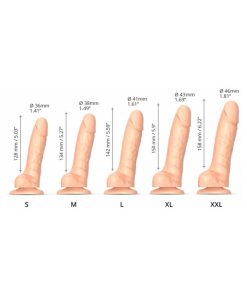 Strap-On-Me Realistic Collection Sliding Skin Dual-Density Silicone Dildo Vanilla M