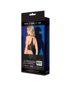 Black Label Harness With Adjustable Choker Black/Rose Gold Os Hanging
