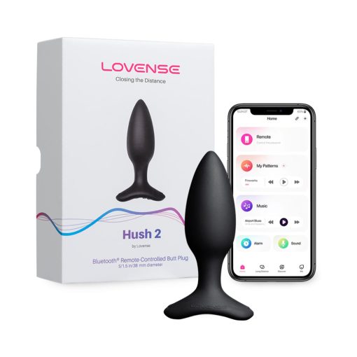 Lovense Hush 2 Bluetooth Remote-Controlled Vibrating Butt Plug S 1.5 In.