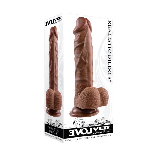 Evolved Realistic 8 In. Dildo With Balls Brown