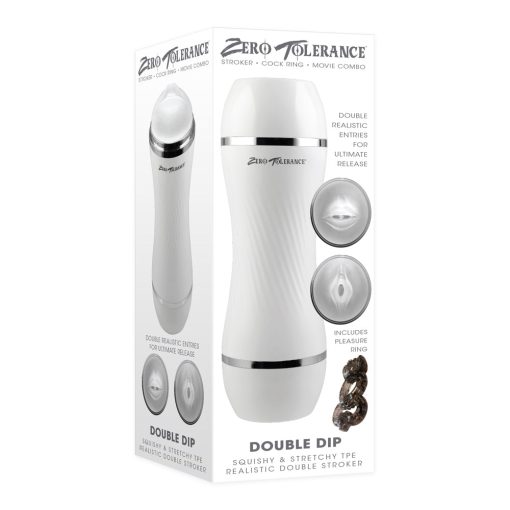 Zero Tolerance Double Dip Dual-Ended Realistic Stroker With Movie Download White