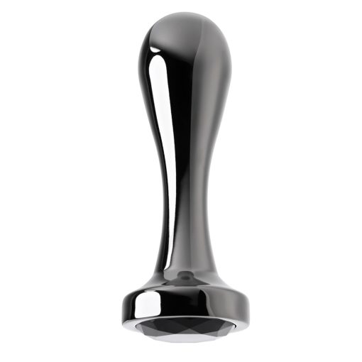 Gender X Black Pearl Aluminum Anal Plug With Black Gemstone Base - Image 2
