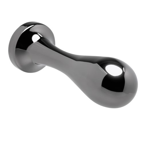 Gender X Black Pearl Aluminum Anal Plug With Black Gemstone Base - Image 3