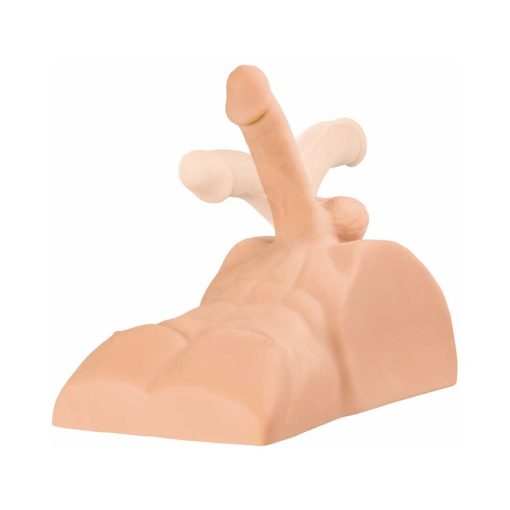 Pdx Plus Perfect Ride Anal Masturbator With 6 In. Posable Dildo Beige - Image 3