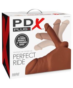 Pdx Plus Perfect Ride Anal Masturbator With 6 In. Posable Dildo Brown