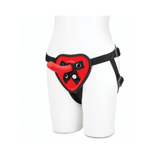 Lux Fetish Red Heart Strap-On Harness & 5 In. Dildo Set - Image 3