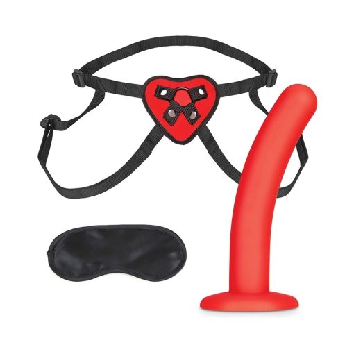 Lux Fetish Red Heart Strap-On Harness & 5 In. Dildo Set - Image 4