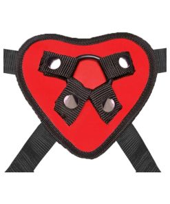 Lux Fetish Red Heart Strap-On Harness & 5 In. Dildo Set