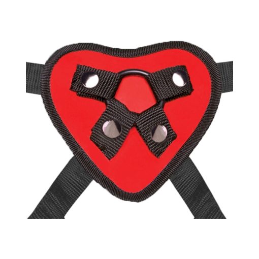 Lux Fetish Red Heart Strap-On Harness & 5 In. Dildo Set - Image 5