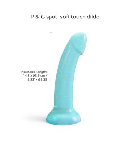 Love To Love Dildolls Nightfall 6 In. Silicone Dildo With Gold Star Glitter Blue