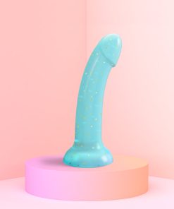 Love To Love Dildolls Nightfall 6 In. Silicone Dildo With Gold Star Glitter Blue