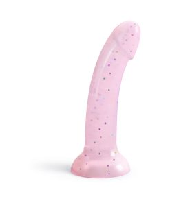 Love To Love Dildolls Starlight 6 In. Silicone Dildo With Multicolor Star Glitter Pink