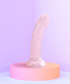 Love To Love Dildolls Starlight 6 In. Silicone Dildo With Multicolor Star Glitter Pink