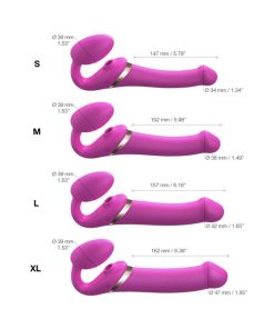 Strap-On-Me Rechargeable Remote-Controlled Multi Orgasm Bendable Strap-On Fuchsia L