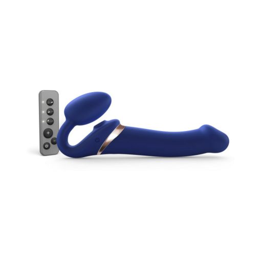 Strap-On-Me Rechargeable Remote-Controlled Multi Orgasm Bendable Strap-On Night Blue L - Image 2