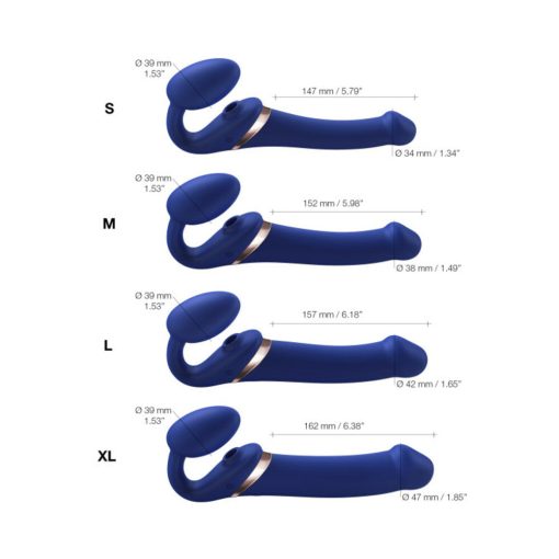 Strap-On-Me Rechargeable Remote-Controlled Multi Orgasm Bendable Strap-On Night Blue S - Image 4
