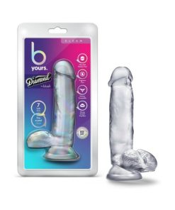 B Yours Diamond Gleam 7 In. Dildo With Balls Clear