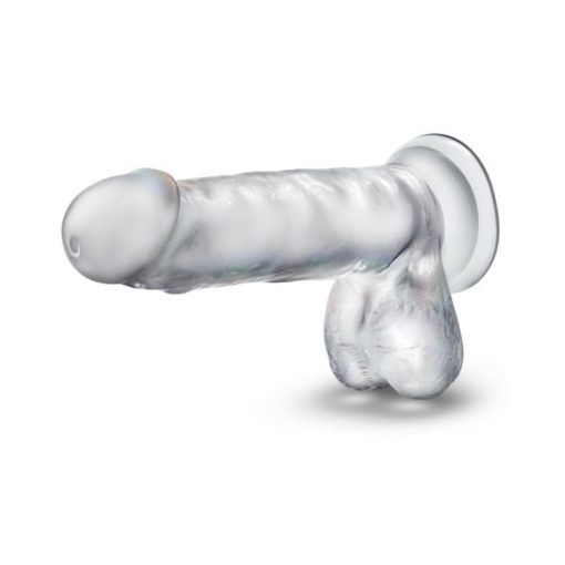 B Yours Diamond Gleam 7 In. Dildo With Balls Clear - Image 4