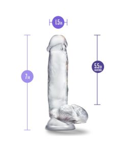 B Yours Diamond Gleam 7 In. Dildo With Balls Clear