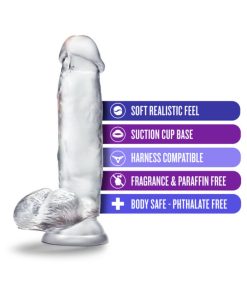 B Yours Diamond Gleam 7 In. Dildo With Balls Clear
