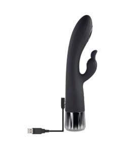 Evolved Heat Up & Chill Rechargeable Heating/Cooling Silicone Rabbit Vibrator Black