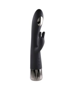 Evolved Heat Up & Chill Rechargeable Heating/Cooling Silicone Rabbit Vibrator Black