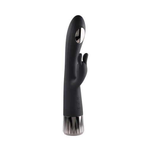 Evolved Heat Up & Chill Rechargeable Heating/Cooling Silicone Rabbit Vibrator Black - Image 4
