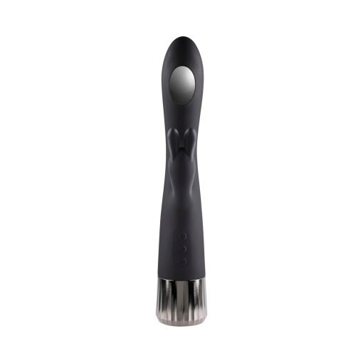 Evolved Heat Up & Chill Rechargeable Heating/Cooling Silicone Rabbit Vibrator Black - Image 5