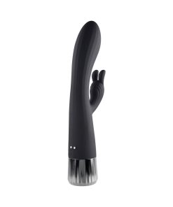 Evolved Heat Up & Chill Rechargeable Heating/Cooling Silicone Rabbit Vibrator Black