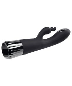 Evolved Heat Up & Chill Rechargeable Heating/Cooling Silicone Rabbit Vibrator Black