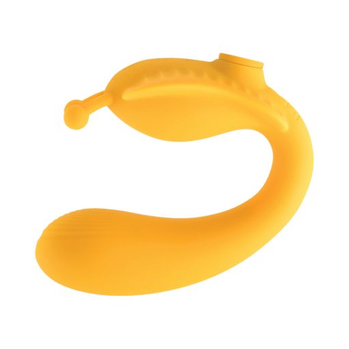 Evolved Monarch Rechargeable Silicone Multifunction Vibrating Strapless Strap-On Yellow - Image 2