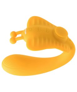 Evolved Monarch Rechargeable Silicone Multifunction Vibrating Strapless Strap-On Yellow