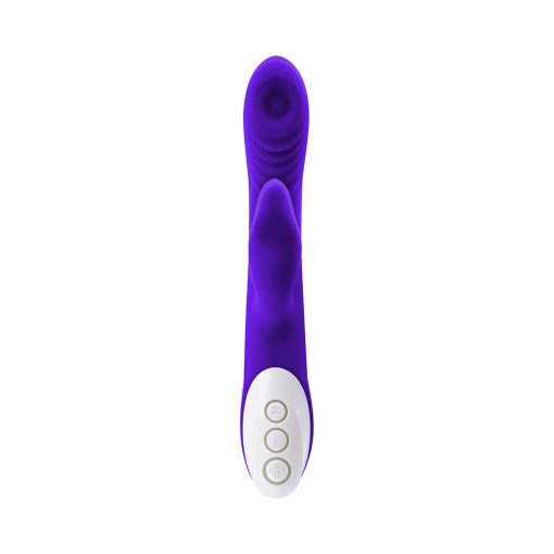 Evolved Lick Me Rechargeable Dual Entry Triple Stimulation Silicone Vibrator Purple - Image 3