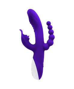 Evolved Lick Me Rechargeable Dual Entry Triple Stimulation Silicone Vibrator Purple