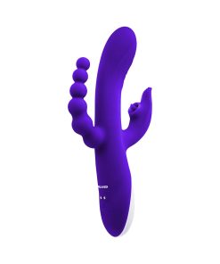 Evolved Lick Me Rechargeable Dual Entry Triple Stimulation Silicone Vibrator Purple