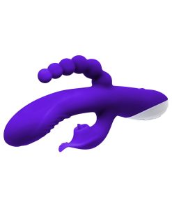 Evolved Lick Me Rechargeable Dual Entry Triple Stimulation Silicone Vibrator Purple