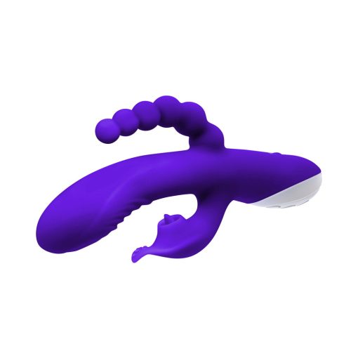 Evolved Lick Me Rechargeable Dual Entry Triple Stimulation Silicone Vibrator Purple - Image 8