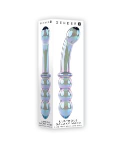 Gender X Lustrous Galaxy Wand 7.3 In. Dual-Ended Glass Dildo Multi-Color