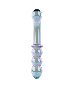 Gender X Lustrous Galaxy Wand 7.3 In. Dual-Ended Glass Dildo Multi-Color