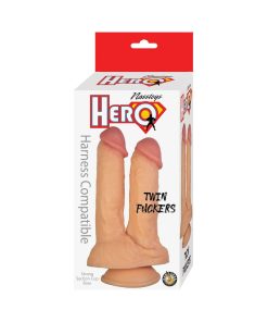 Hero Twin Fuckers Double Dildo Beige