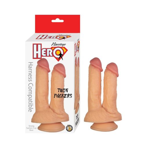 Hero Twin Fuckers Double Dildo Beige - Image 2
