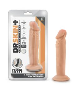 Dr. Skin Plus Realistic 6 In. Triple Density Posable Dildo Beige