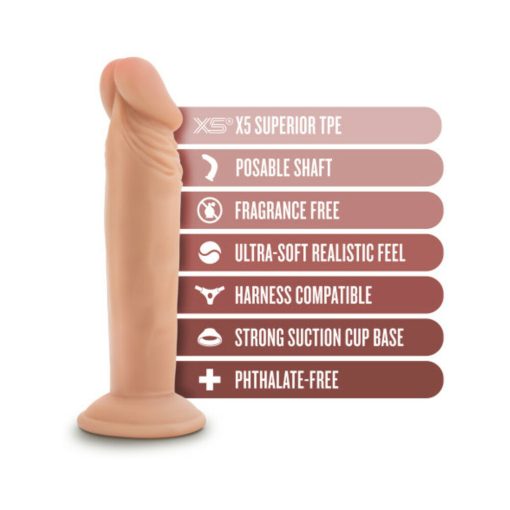 Dr. Skin Plus Realistic 6 In. Triple Density Posable Dildo Beige - Image 7