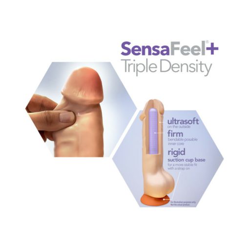 Dr. Skin Plus Realistic 6 In. Triple Density Posable Dildo Beige - Image 8
