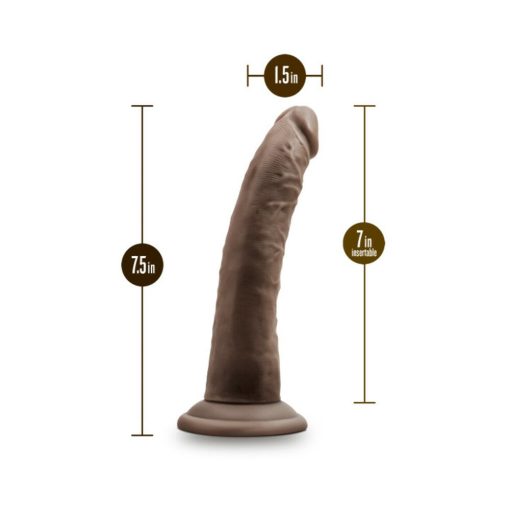 Dr. Skin Plus Realistic 7 In. Triple Density Posable Dildo Brown - Image 6